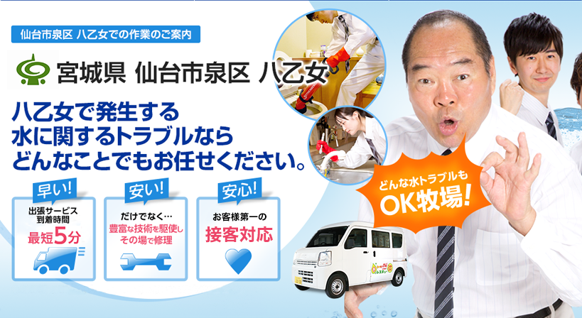 宮城県 仙台市泉区 八乙女 水トラブルは全てお任せください！