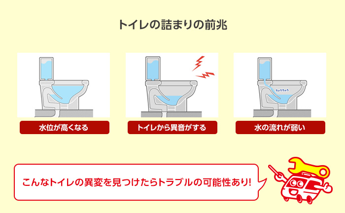 トイレつまりの前兆を見逃さないように 