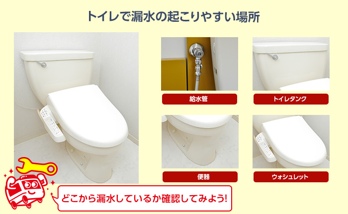 トイレで漏水