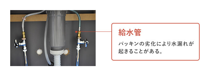 キッチンの漏水調査3 給水管からの水漏れ