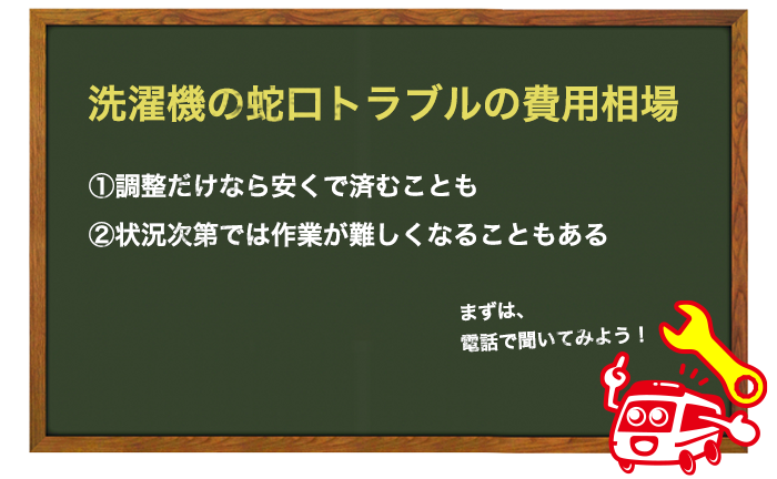 洗濯機蛇口の向き、高さの調整費用の相場