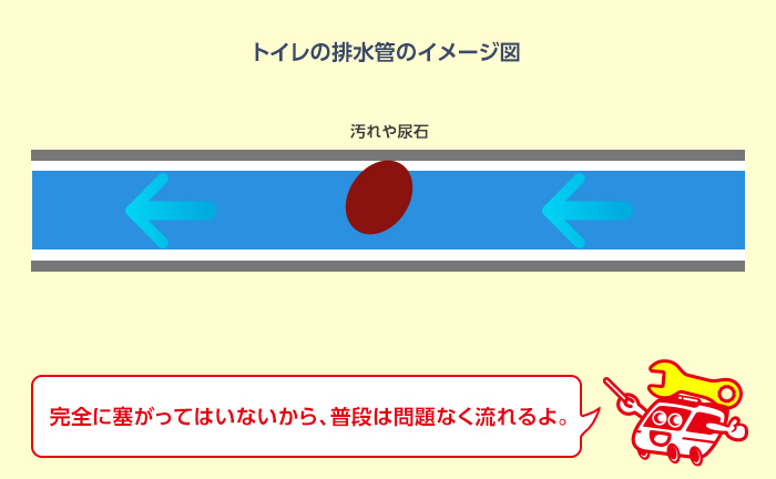 トイレの排水管に詰まる原因がある