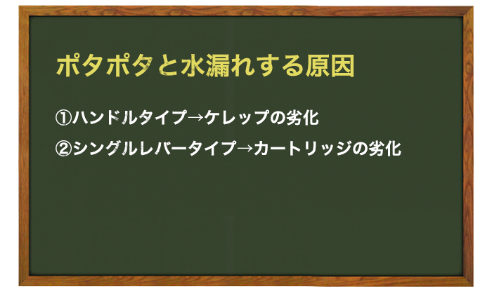 蛇口からポタポタと水漏れする時の原因