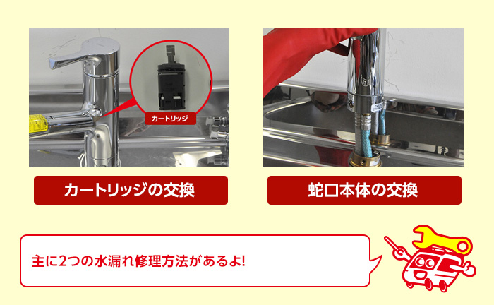 キッチンのシングルレバー・ワンホール混合水栓から水漏れした時の修理方法