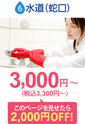 水道（蛇口）：基本料金3,000円〜