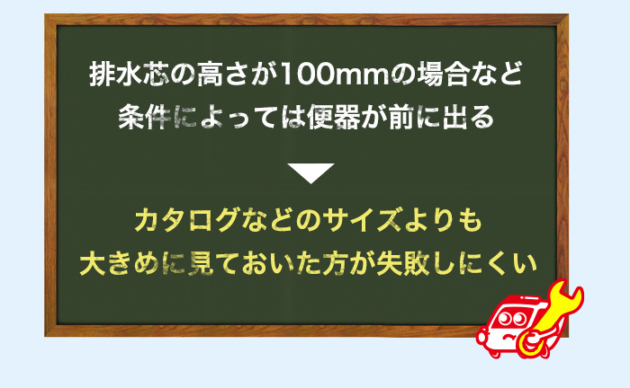 壁排水の場合はトイレが前に出やすい