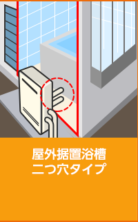 屋外据置浴槽二つ穴タイプ